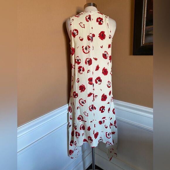 Proenza Schouler Silk Blend Floral Asymmetrical Hem Dress 8 - Picture 11 of 13